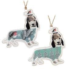 Dog in Sweater Metal Ornament