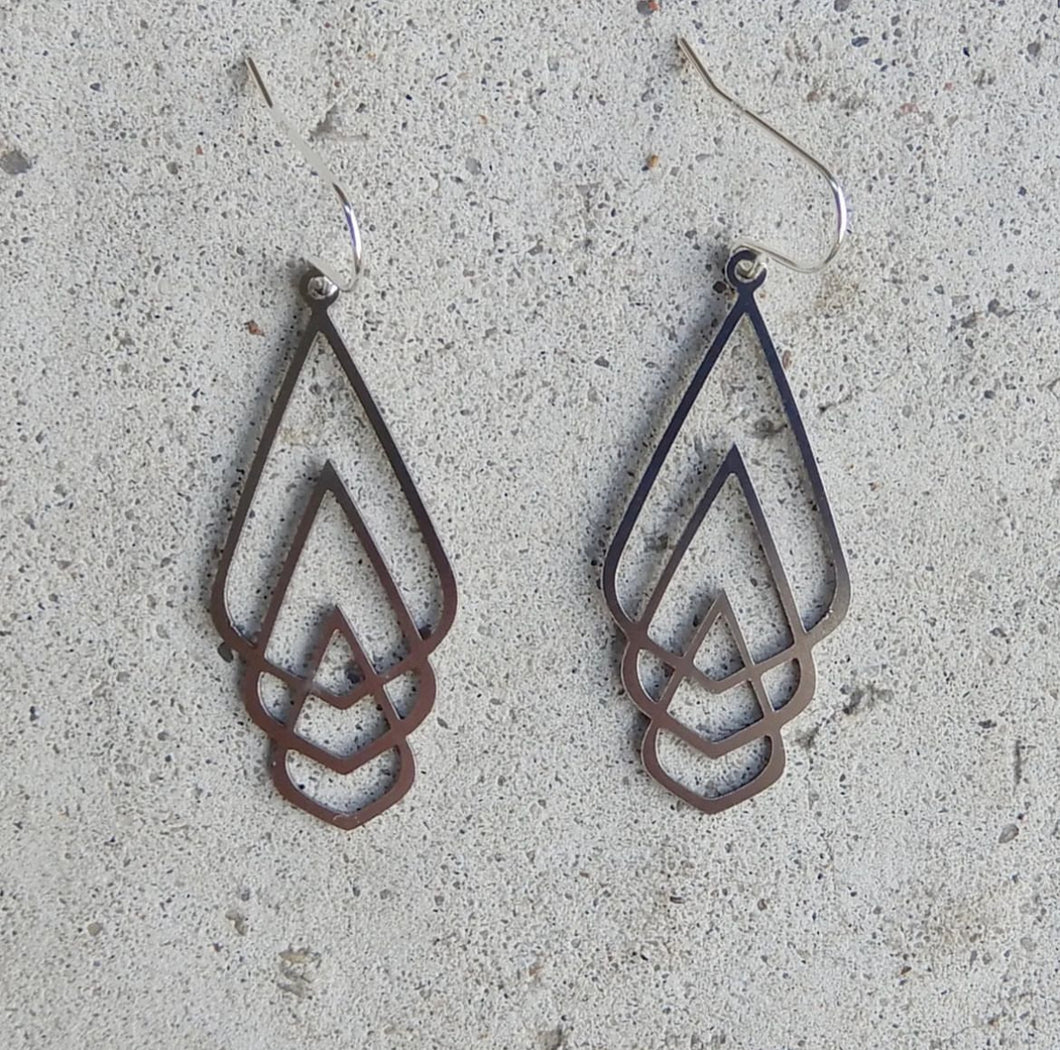 Steel Tailfeather Earrings