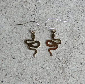 Baby Snakes Brass  Earring