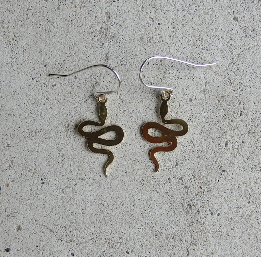 Baby Snakes Brass  Earring