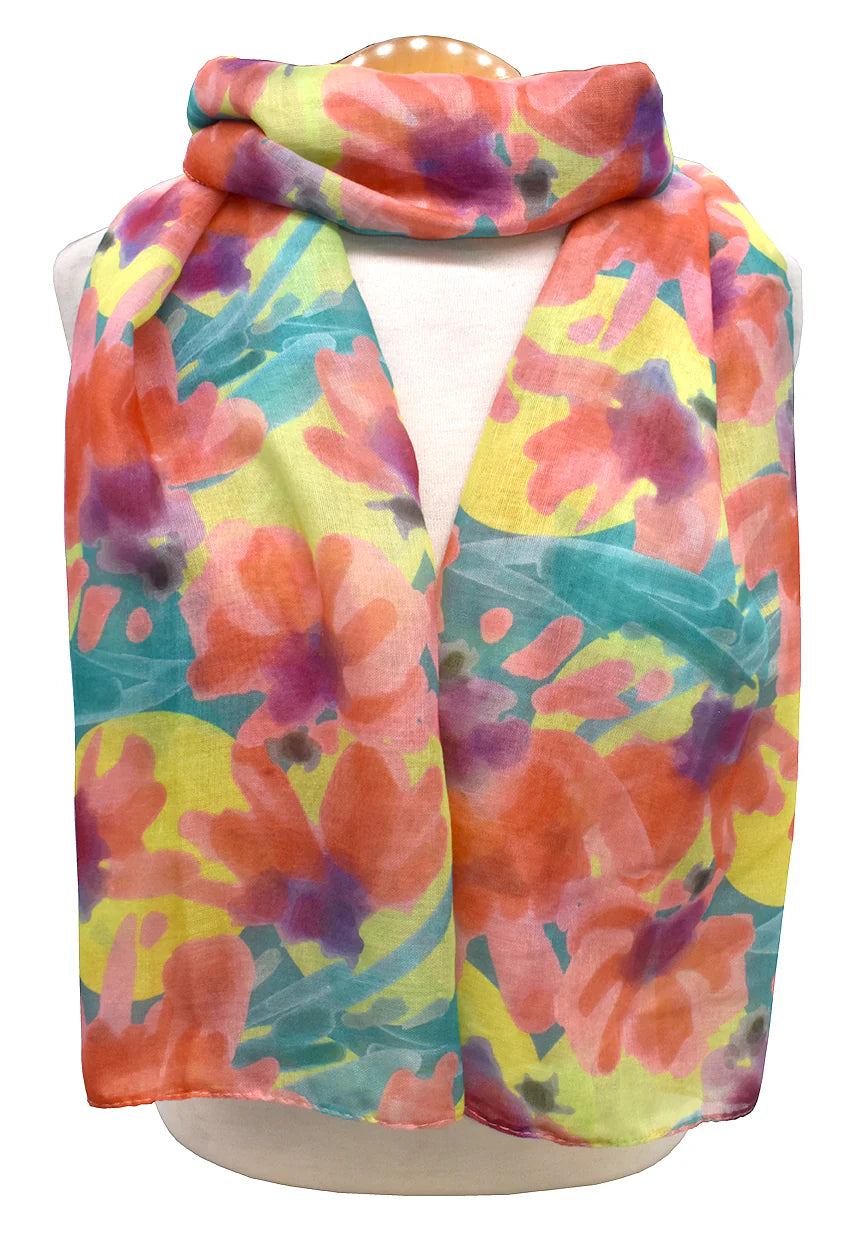 Watercolour Flowers Scarf