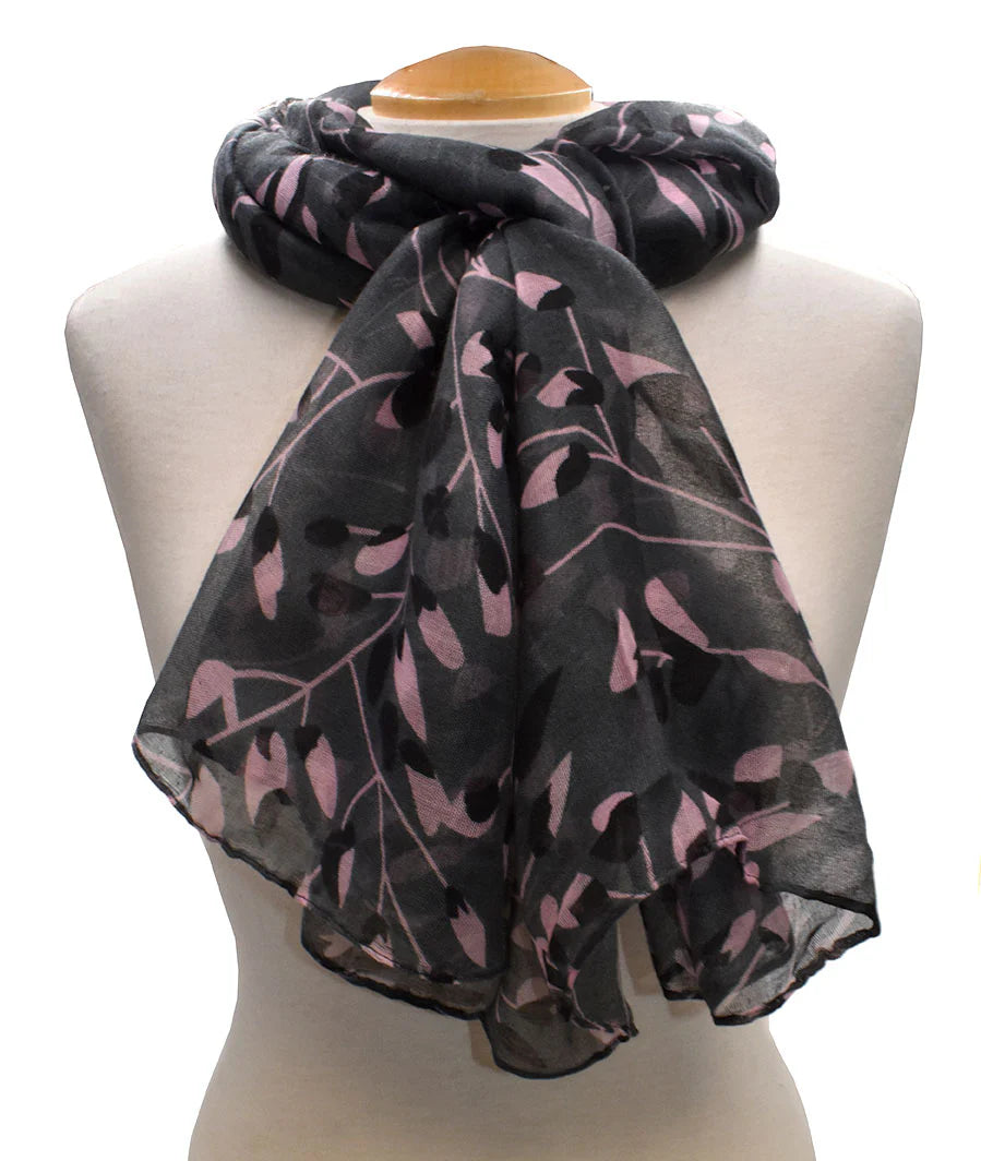 Interweaving Flowers Scarf - Grey