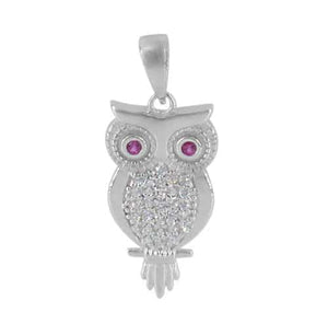 Garnet Owl Pendant