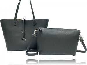 Reversible 2 in 1 Tote - Grey/Yellow