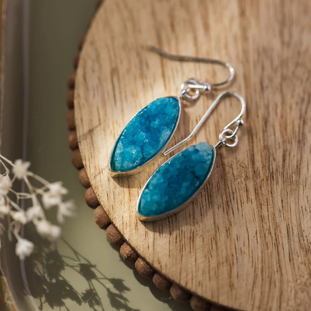 Moon Dance Earring - Silver Plated / Aqua (Wild Abandon)