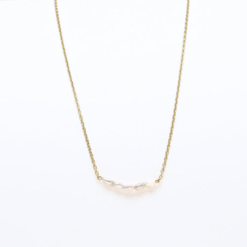 Mini Freshwater Pearl Necklace - Gold Fill (Bambu)