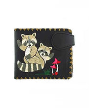 Load image into Gallery viewer, Small Raccoon Embroidered Wallet - Black
