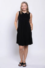 Load image into Gallery viewer, Rosalie Dress - Linen/Bamboo - Black (Blue Sky)
