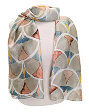 Load image into Gallery viewer, Abstract Fan Lightweight Scarf -Brown
