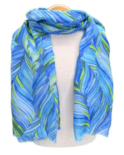 Load image into Gallery viewer, Breezy Leaf Scarf - Blue
