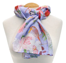Load image into Gallery viewer, Floral Bird Scarf - Purple
