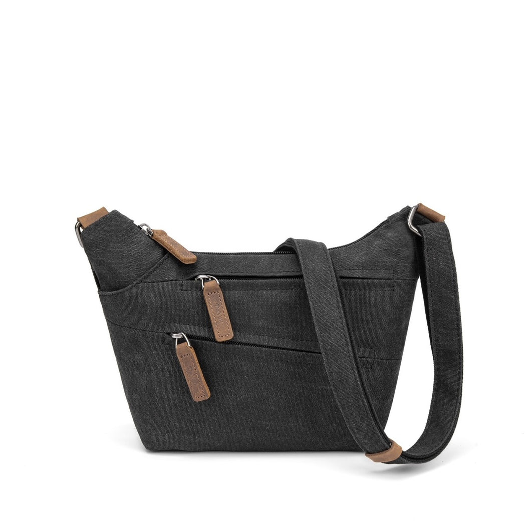 Half Moon Cotton Shoulder Bag - Black (DaVan)