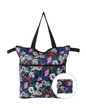 Load image into Gallery viewer, Midnight Bloom Zip Around Shopper
