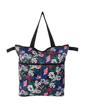 Load image into Gallery viewer, Midnight Bloom Zip Around Shopper
