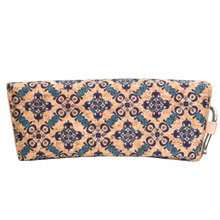 Load image into Gallery viewer, Cork Glasses Case - Blue Diamonds
