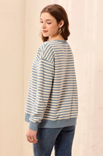 Load image into Gallery viewer, Striped Crew Neck - Blue Fog (Tribal)
