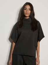 Load image into Gallery viewer, Herringbone Roll Neck Top - Charcole (Apricot)
