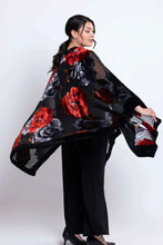 Load image into Gallery viewer, Darcy Burnout Velvet Cover Up - Red Velvet (Blue Sky)
