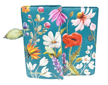 Load image into Gallery viewer, Summer Wildflowers Long Wallet - Teal

