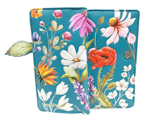 Summer Wildflowers Long Wallet - Teal