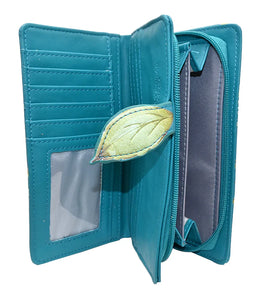 Summer Wildflowers Long Wallet - Teal