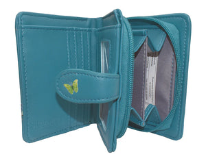 Kitten Garden Small Wallet - Teal