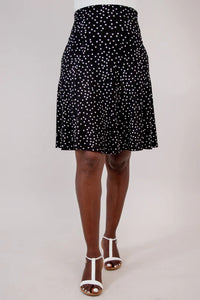 Aly Polkadot Skirt - Black (Blue Sky)