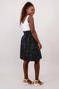 Aly Polkadot Skirt - Black (Blue Sky)