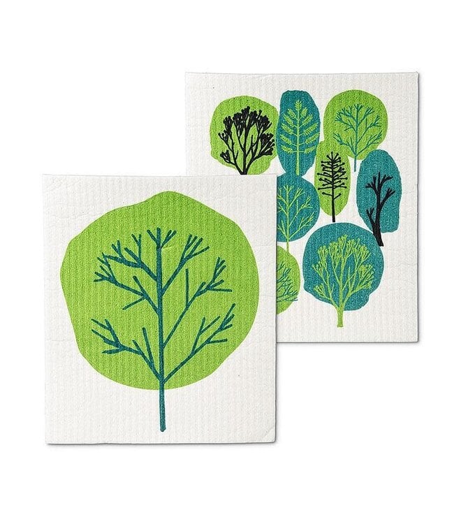 Green Trees Set/2 Swedish Dishcloths