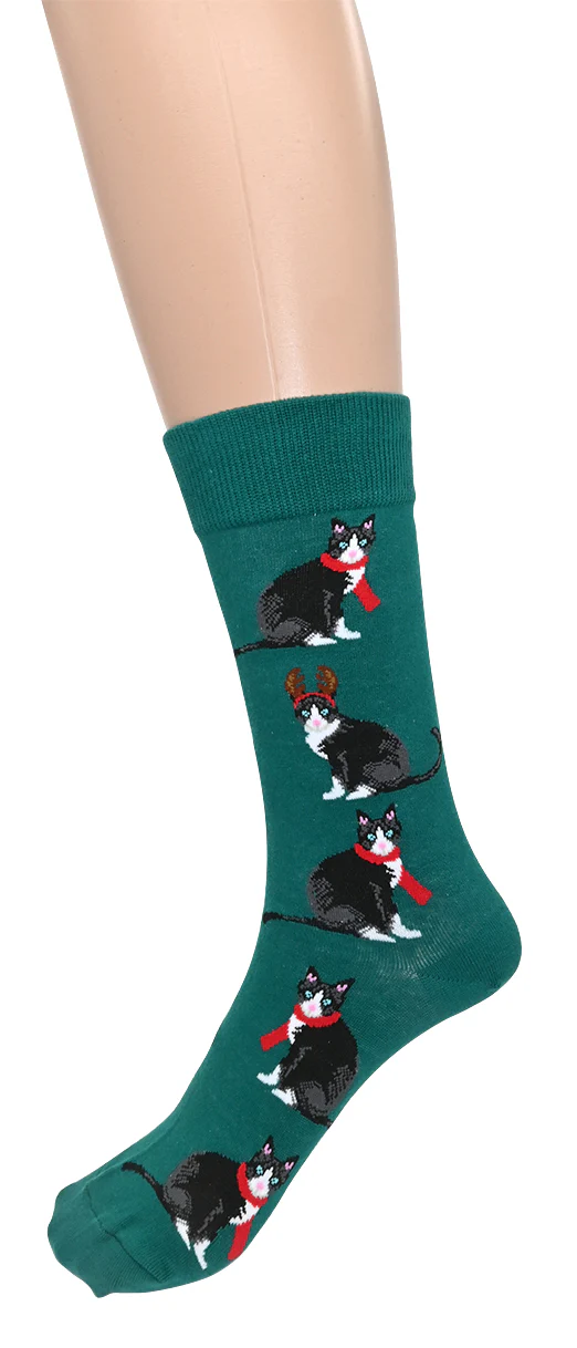 Cat Christmas Socks