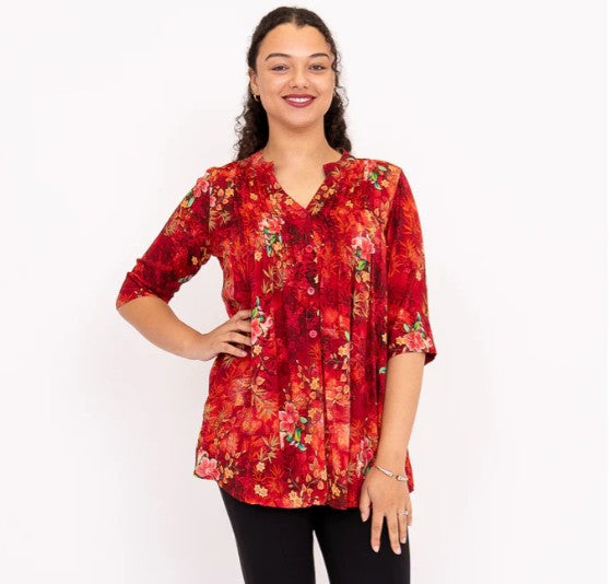Margate Blouse - Lipstick (Blue Sky)