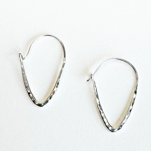 Amara V Latchback Hoop - Silver Plated (Bambu)