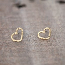 Amore Open Heart Stud - Gold Plated
