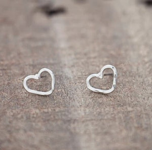 Amore Open Heart Stud - Silver Plated