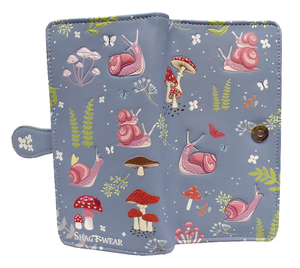 Snail Forest Long Wallet - Grey Blue
