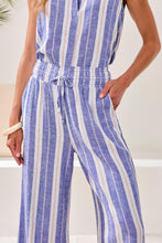 Load image into Gallery viewer, Linen-mix Striped Slit Leg Pant - Marina (Tribal)

