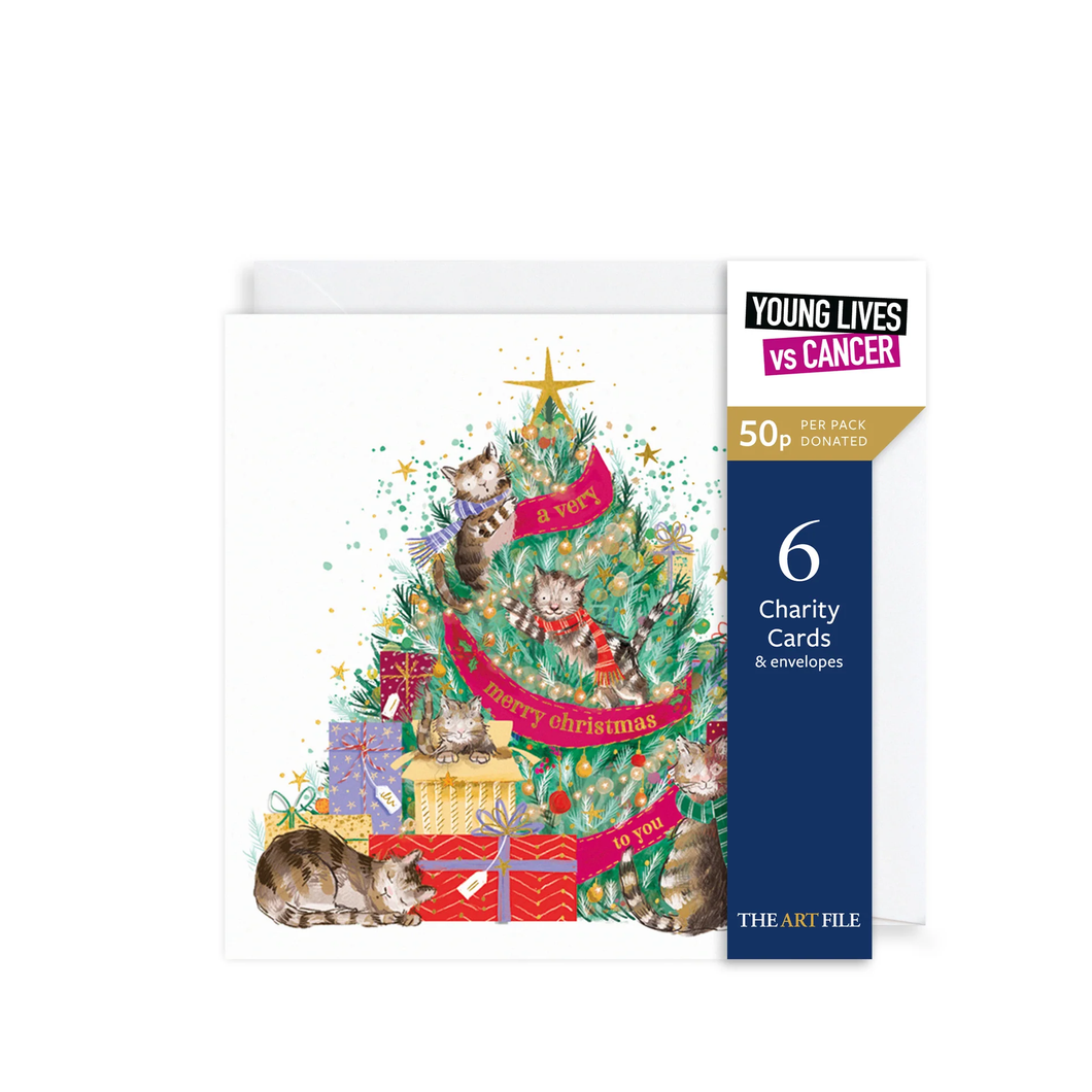 Cats in Christmas Tree Charity Card Pack/6
