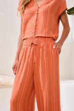Load image into Gallery viewer, Linen-mix Striped Slit Leg Pant - Guava (Tribal)
