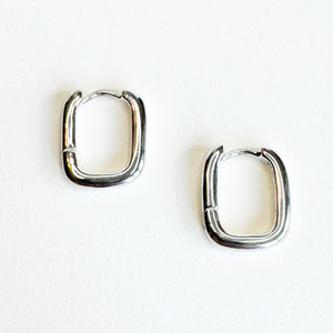 Annika Rectangular Hoop - Silver Plated (Bambu)