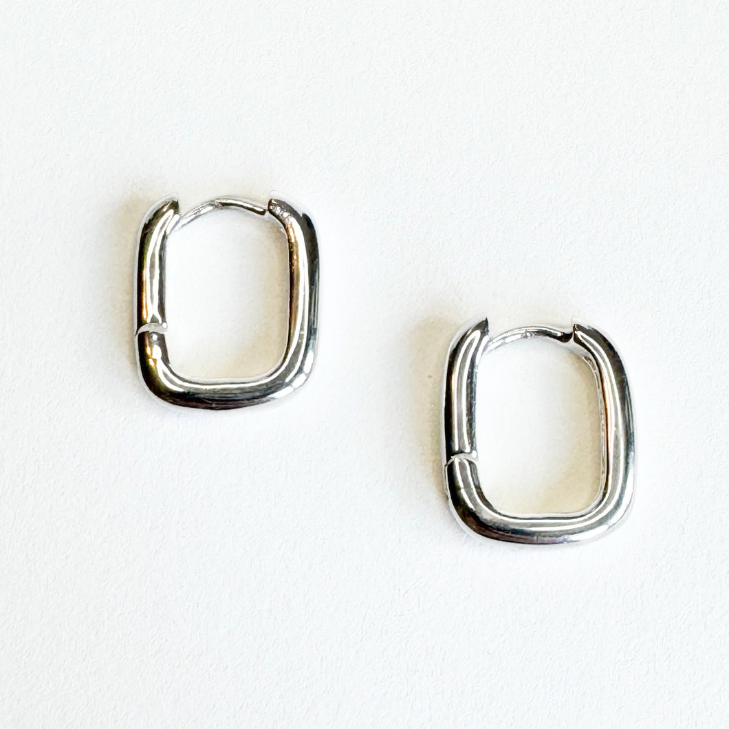 Annika Rectangular Hoop - Silver Plated (Bambu)