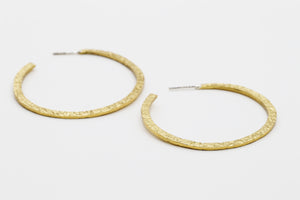 Isla 2" Hammered Hoop - Gold Plated(Bambu)