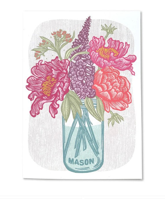 Cottage Flowers Art Card