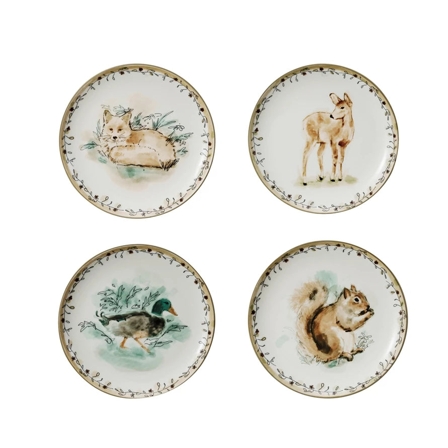Woodland Animal Plate - 4 asst