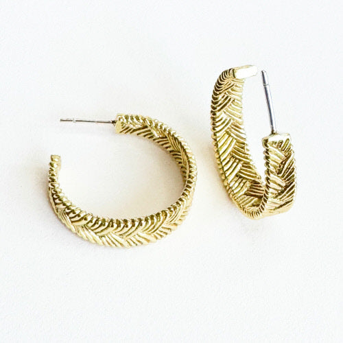 Woven Hoop - Gold Plated(Bambu)