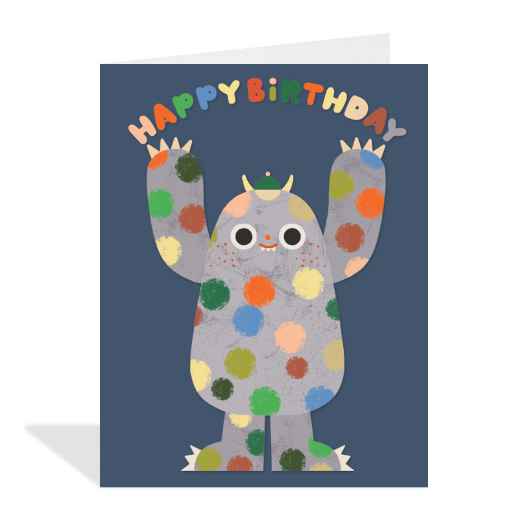 Polka Dot Monster Birthday Card