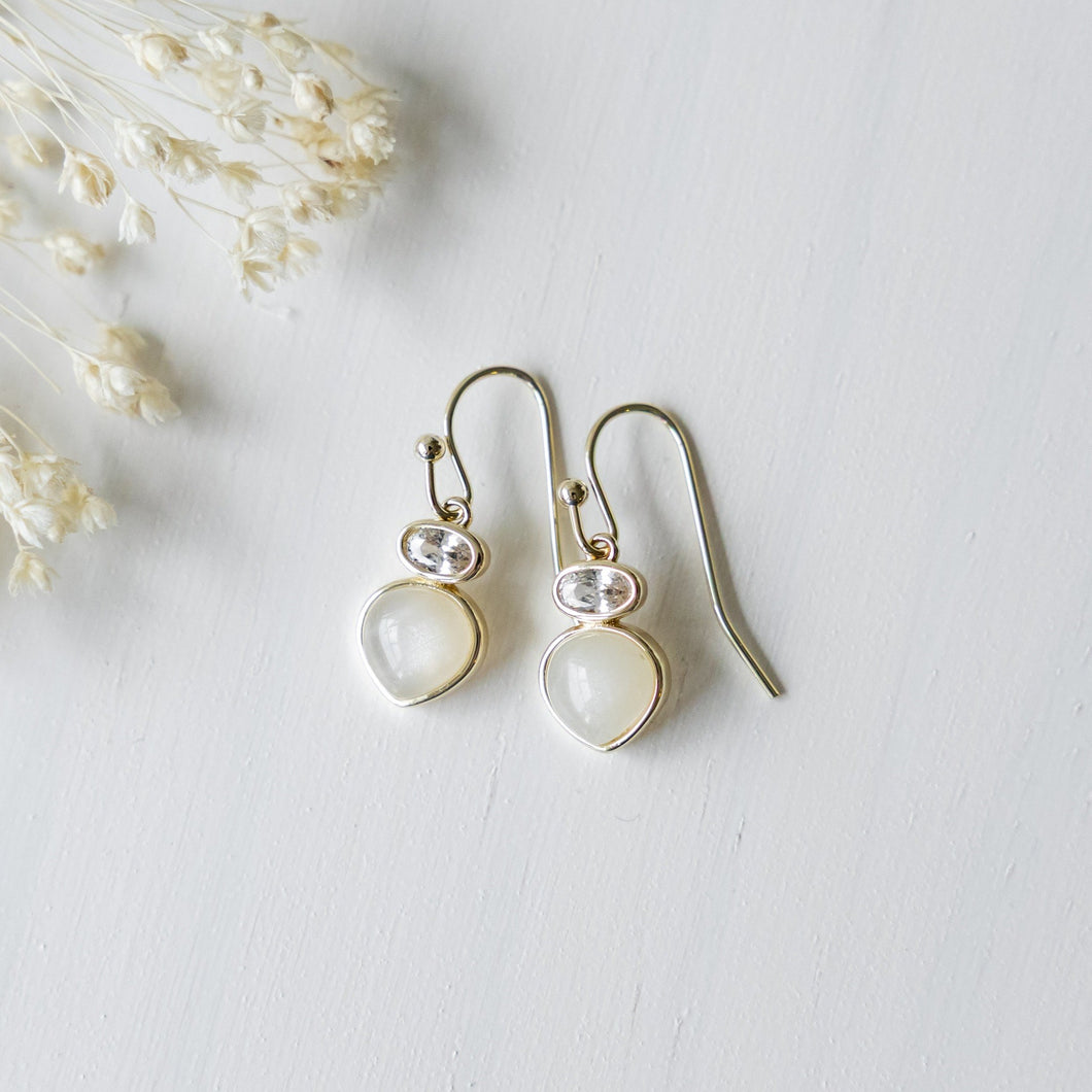 Tasia Earrings - Gold with Moonstone