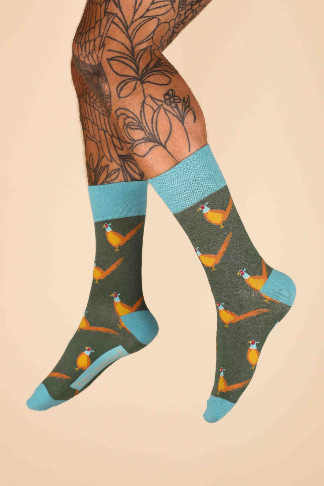 Pheasants Men's Socks - Racing Green (Powder)
