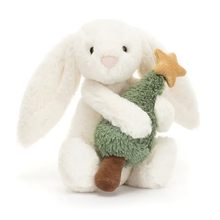 Load image into Gallery viewer, Jellycat Bashful Bunny with Christmas Tree
