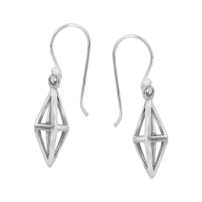 3D Diamond Sterling Earrings
