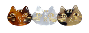 Trio Cats Hair Clip - Brown Tortie Mix